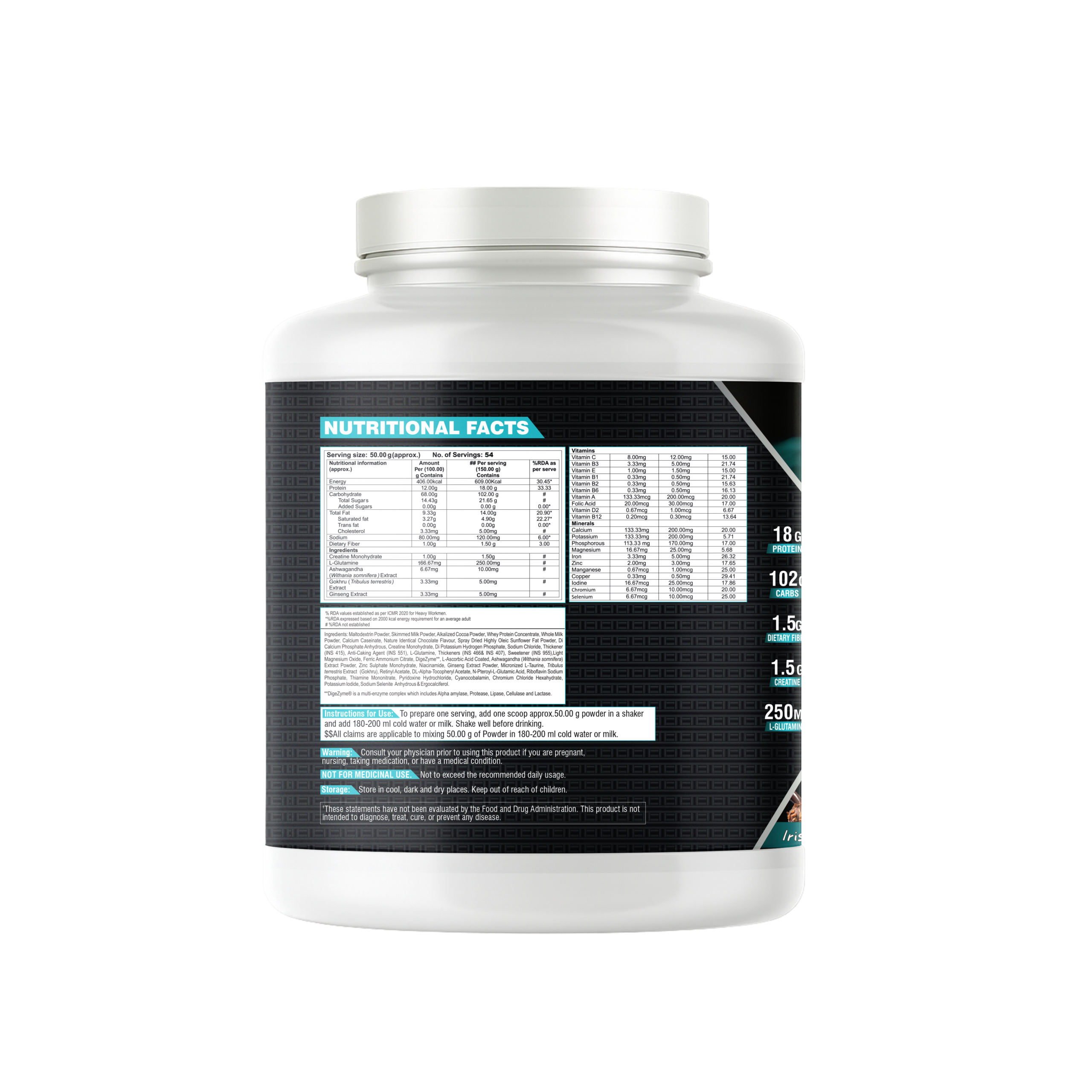 Muscle Fablous ST Weight Gainer Irish Cream Chocolate – 2.7KG - Image 2