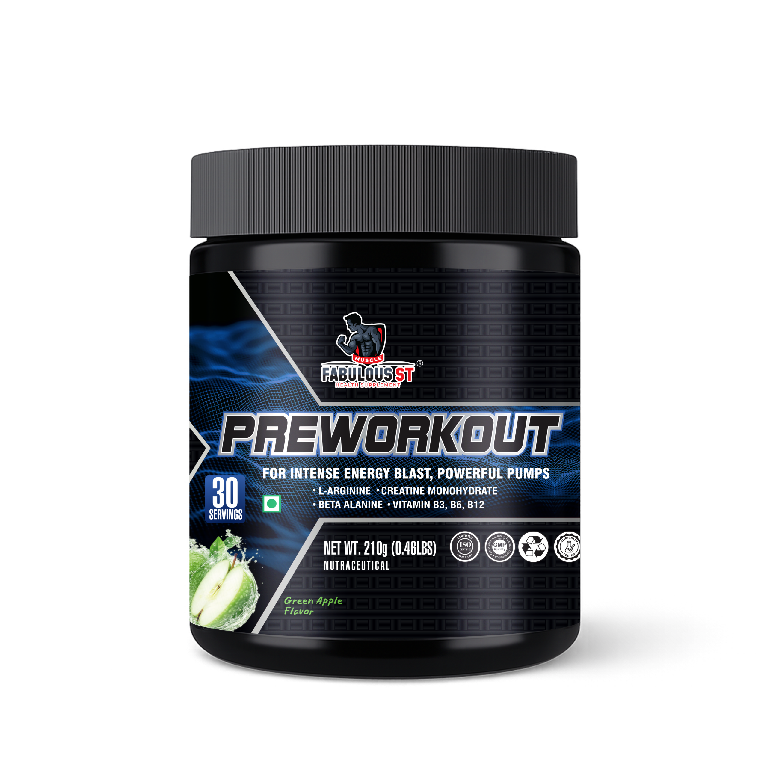 Muscle Fabulous ST Pre Workout Green Apple – 210GM